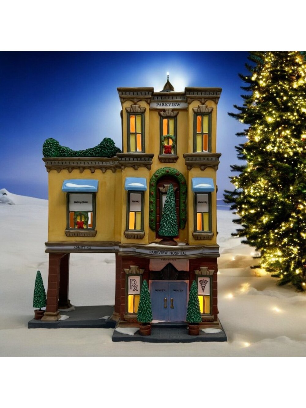 Dept 56 Parkview Hospital Christmas in the City Building (Damaged/No Box) 1999